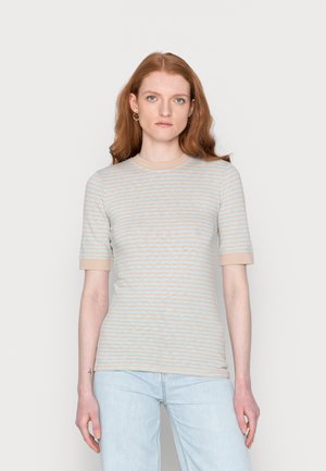 Marc O'Polo SHORT SLEEVE, DEEP ROUND NECK, STRIPED - T-Shirt print ...