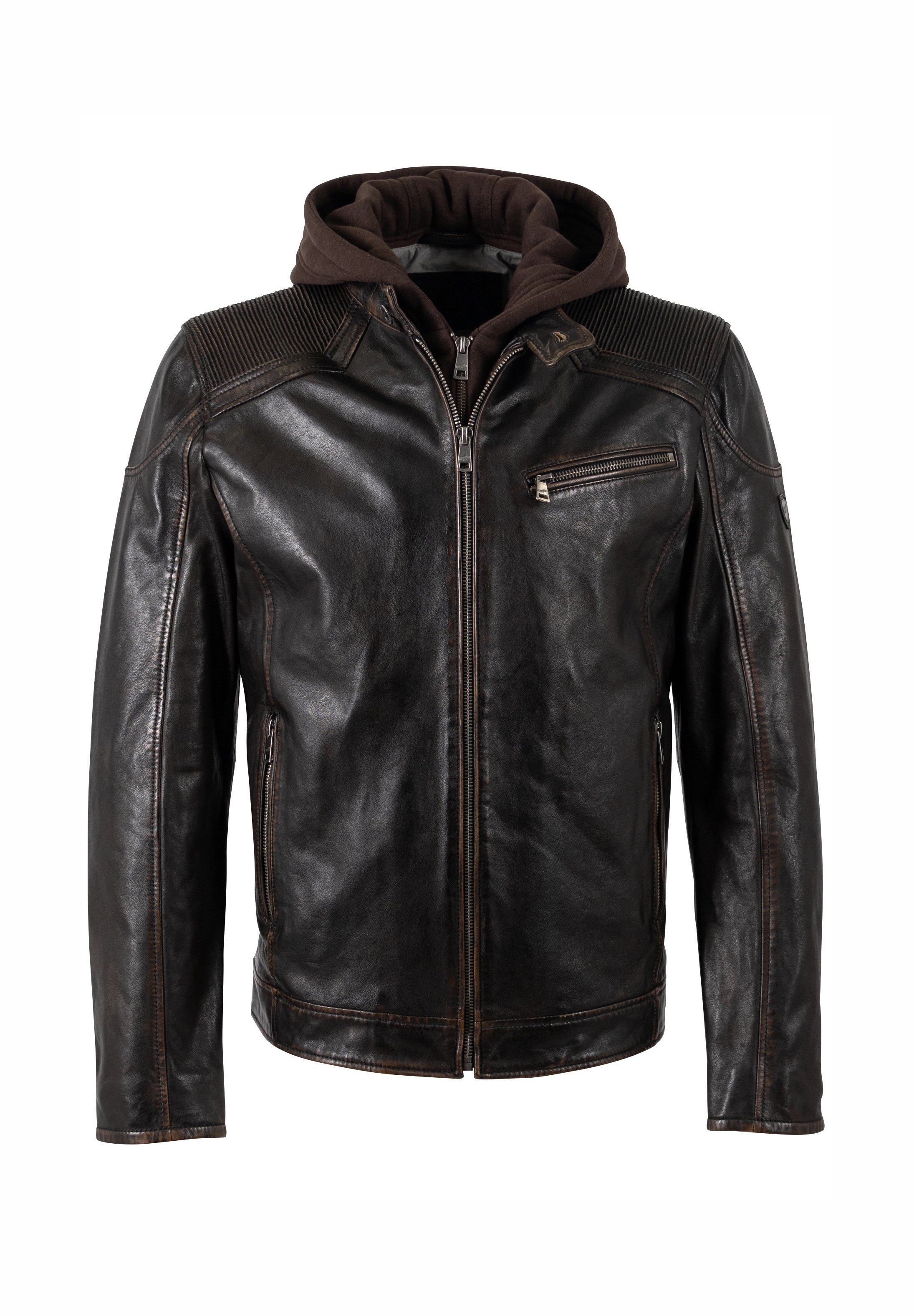Mauritius WANJO - Leather jacket - schwarz/black - Zalando