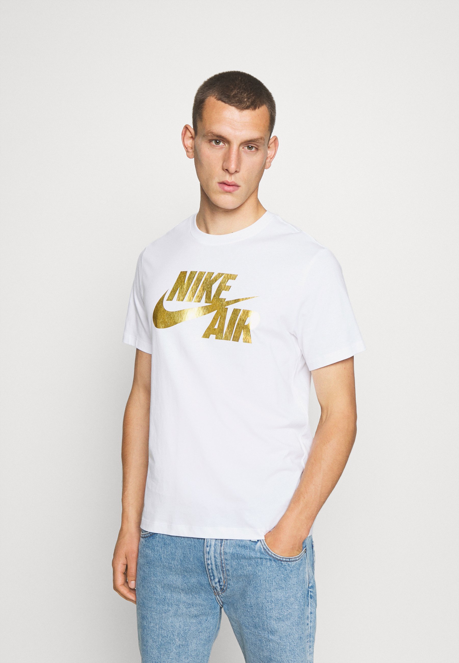 Nike Sportswear Tee Preheat Air T Shirt Print White Gold Weiss Zalando De