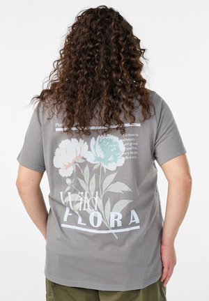 MIT PRINT AUF VORDER- UND RÜCKSEITE - T-shirts print - l grey washed flora