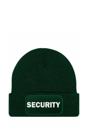MIT PATCH SPRUCH SECURITY  - Beanie - dunkelgrün