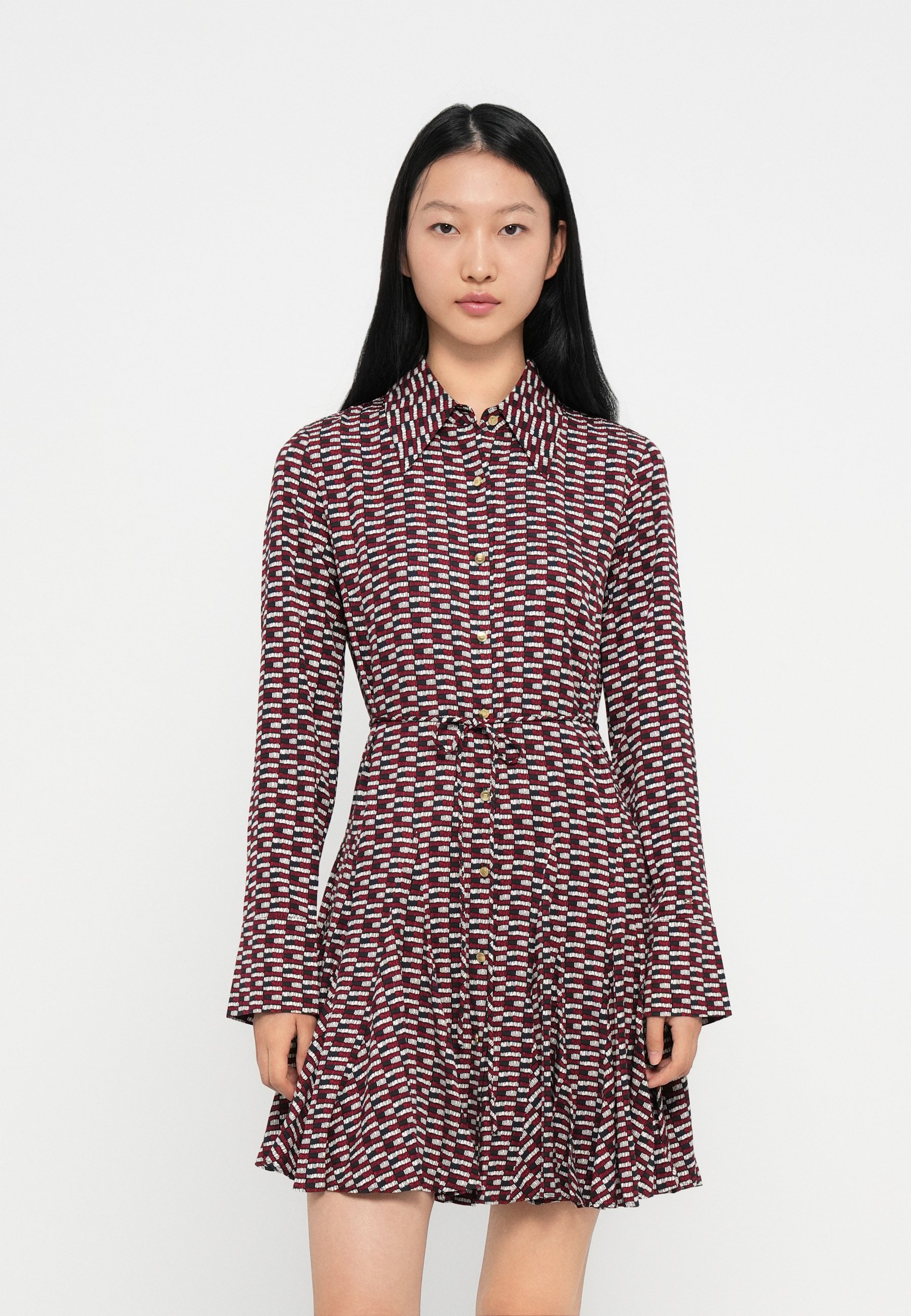Tommy Hilfiger SELF-TIE BELT SLIM MINI SHIRT DRESS - Shirt dress -  navy/blue - Zalando.co.uk