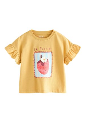 Next, REGULAR FIT - SHORT SLEEVE  - Tričko s potlačou - ochre yellow strawberry