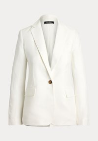 Linen Blend Twill Blazer - Blejzer - white