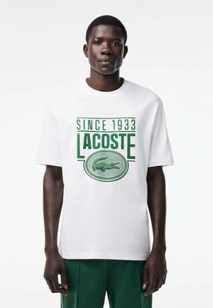 Lacoste T-shirt z nadrukiem - blanc