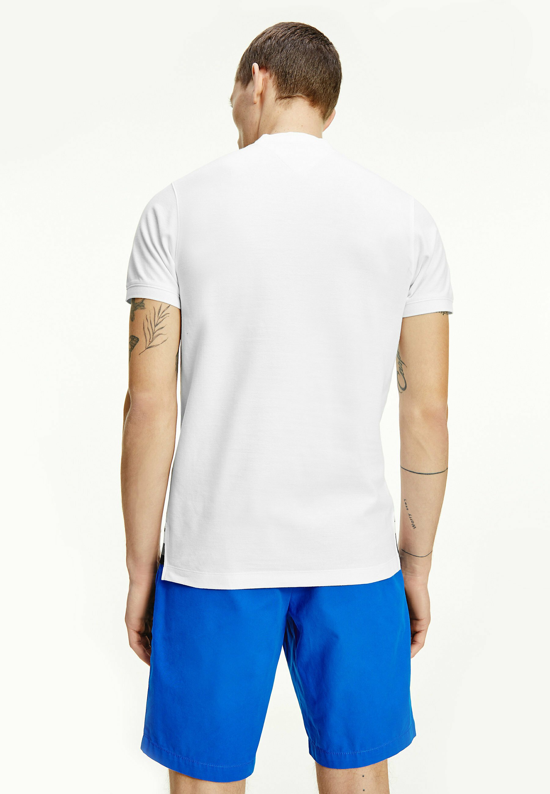 tommy hilfiger baseball collar slim polo shirt