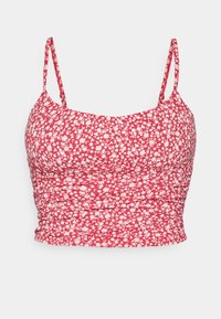 Ruched Tank - Top - red ditsy​