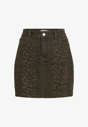 VILA, MINIROCK VICHIA LEOPRINT - Minijupe - coffee bean