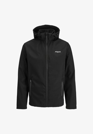 Melnā mīkstā jaku ar rāvējslēdzēju priekšā, regulējamu kapuci un divām sānu kabatām. Ir drukāts logo kreisajā krūtīs.