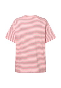 Katoenen T-shirt met korte mouwen, met een roze en witte horizontale gestreepte print. Ontspannen pasvorm en ontwerp met een ronde hals.