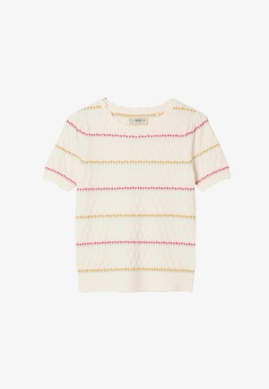 FatFace, REGULAR FIT - STRIPE KNITTED T-SHIRT . - T-shirt imprimé - ivory