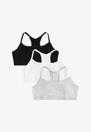 Next, REGULAR FIT - STRAPPY RACER BACK CROP 3 PACK - Bustino - black white