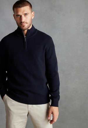 ZIP NECK - Strickpullover - navy blue