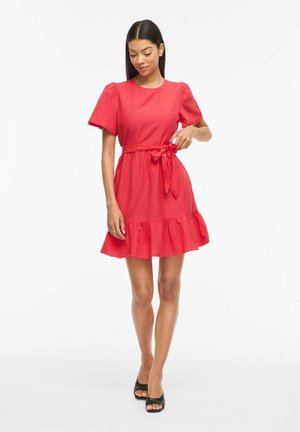 VILA VIPRISILLA KURZÄRMELIGES - Robe de jour - hibiscus