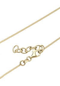 Guld kæderek i et textureret linkdesign, med en svanehalslås og justerbar længde med runde link accenter.