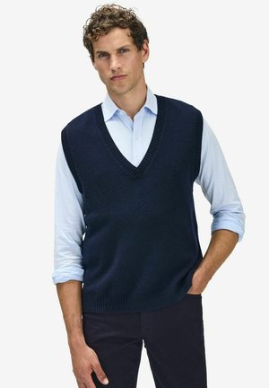 LEO CASHMERE-BLEND SLIPOVER - Stickad tröja - navy blue