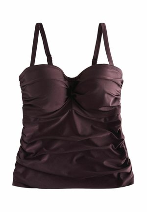 Next, REGULAR FIT - F-K TUMMY CONTROL BANDEAU TANKINI TOP . - Sutien costum de baie din două piese - chocolate brown high shine