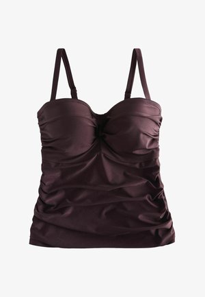 Next, REGULAR FIT - F-K TUMMY CONTROL BANDEAU TANKINI TOP . - Sutien costum de baie din două piese - chocolate brown high shine