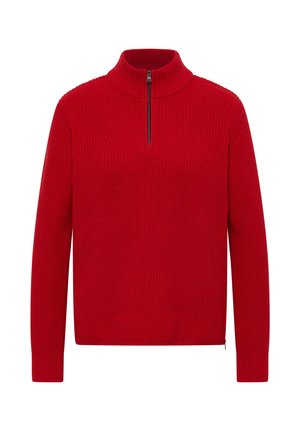 Cecil, LANGARM PULLOVER MIT STEHKRAGEN UND ZIPPER - Jumper - flame red