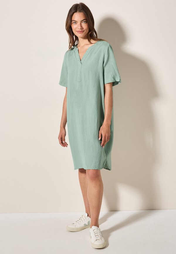 SPLIT NECK - Freizeitkleid - grün