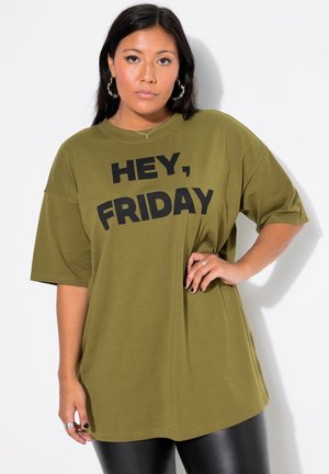 Studio Untold , OVERSIZED, STATEMENT-PRINT - Triko s potiskem - dark olive