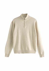 PLAIN REGULAR FIT PREMIUM QUARTER ZIP  - Džemperis - oatmeal