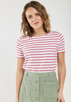 HOËDIC MARINIÈRE - T-shirt imprimé - blanc garnet rose