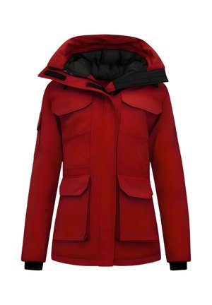 HALFLANG GEWATTEERD - Winterjas - rood