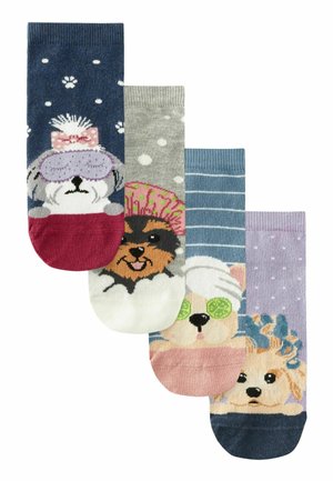 SPA  4 PACK  - REGULAR FIT - Ankelsockor - grey purple dog