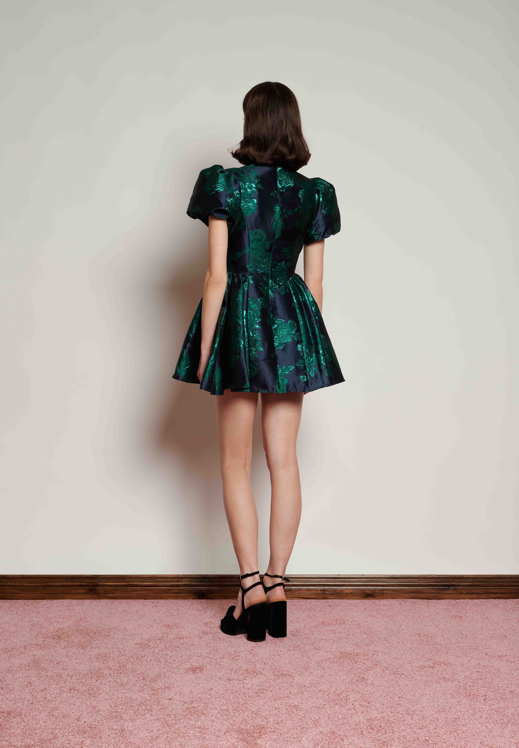 green polka dot dress asos Ilaria Silk Midi Dress in Black