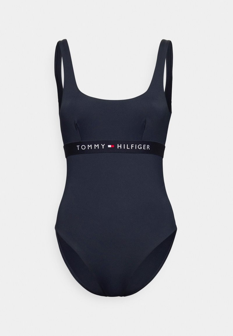 Tommy Hilfiger ONE PIECE - Swimsuit - desert sky/dark blue - Zalando