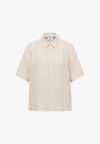 SHORT-SLEEVE BLOUSE MADE OF PURE LINEN - Chemisier - macadamia beige