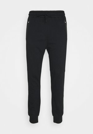 BONDED ZIPPER SLIM FIT - Träningsbyxor - black