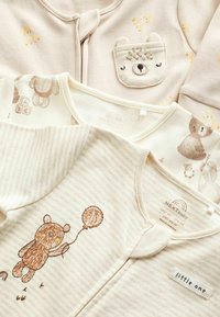 Next BEAR 3 PACK - Strampler - oatmeal cream