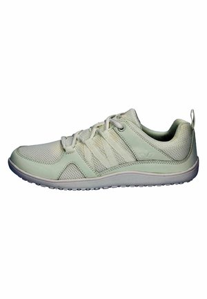 Light gray athletic sneaker with mesh and synthetic upper, lace-up closure, and textured rubber sole, shown from the outer side.