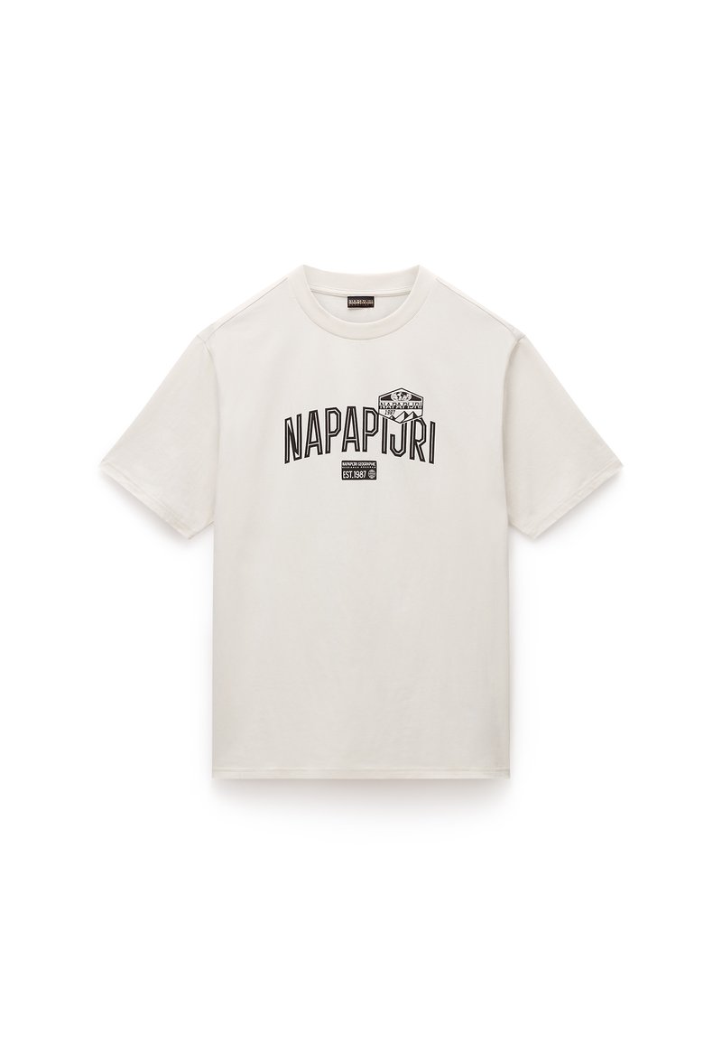 Napapijri FUNES - T-shirt imprimé - beige