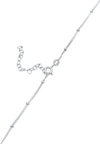Bracciale in argento con chiusura a gancio, caratterizzato da un mix di maglie lisce e testurizzate, e accenti sferici lungo il design.