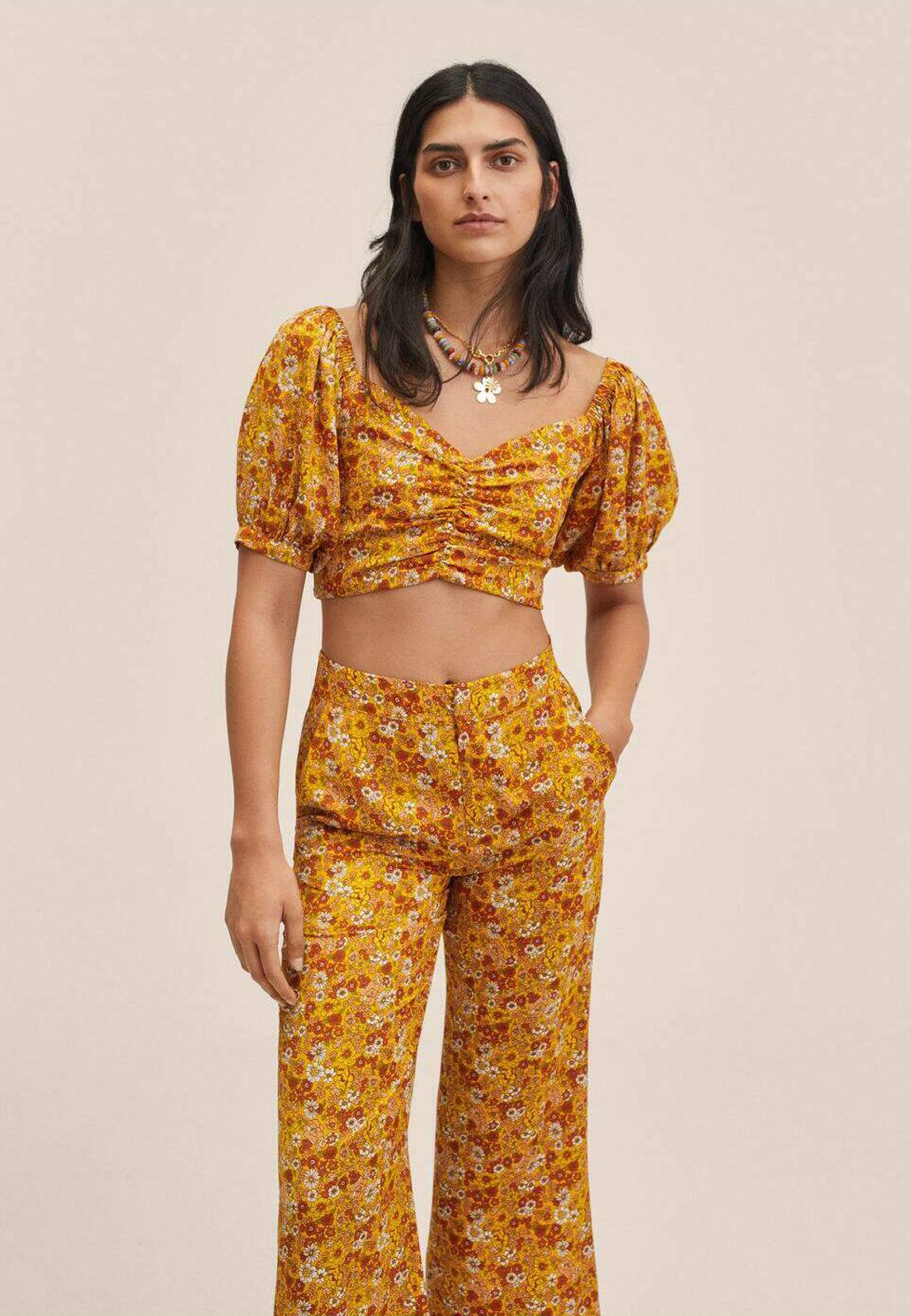 Mango PISA-L - Trousers - yellow 