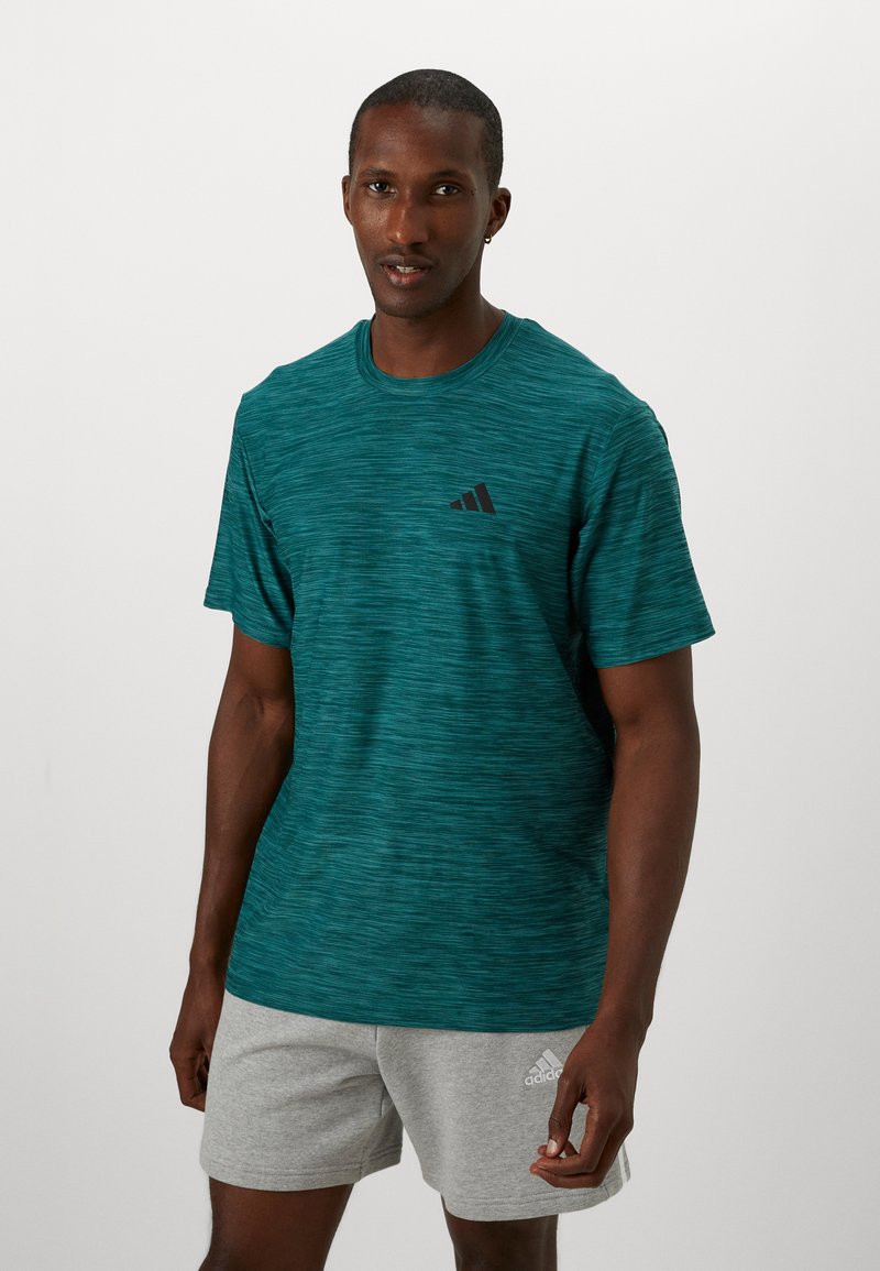 adidas Performance STRETCH - T-skjorte til trening - aurora ivy melange/black