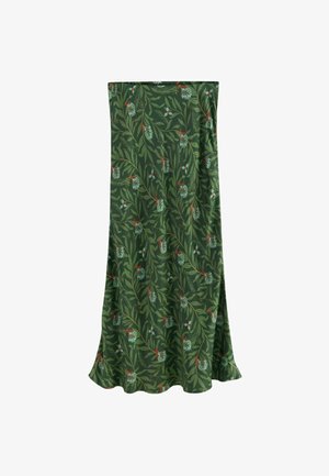 Next, REGULAR FIT - PRINTED MIDI - sukňa v tvare A - dark green