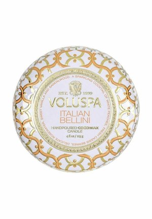 VOLUSPA DECORATIVE TIN CANDLE ITALIAN BELLINI 113G - Doftljus - gold