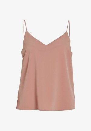 Väri vaaleanpunainen hihaton paita, jossa on V-mallinen kaula-aukko, valmistettu kevyestä kankaasta. Paita on rento malli ja siinä on saumattomat reunat sulavalinjaisen ilmeen saavuttamiseksi.