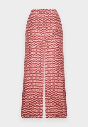 VILA, VIIDA WIDE PANTS - Pantaloni - cloud dancer/red ochre/brick dust