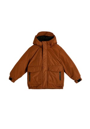 HOODED  WIND FLAP AT FRONT SNAP FASTENERS POCKET DETAIL  - Winterjas - brown