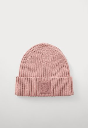 BOLD FOX HEAD PATCH BEANIE - Bonnet - raspberry