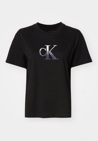 EMBROIDERED MONOLOGO TEE - T-shirt med print - black