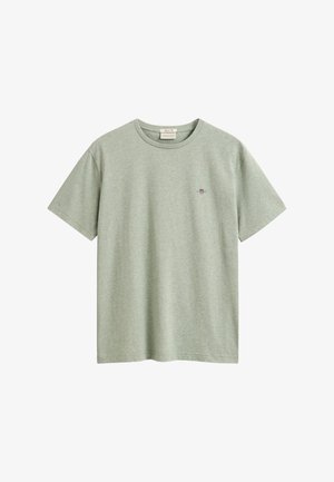 GANT, REG SHIELD - Lihtne T-särk - soft green melange