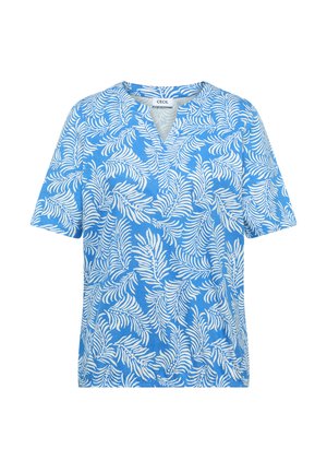 Cecil, T-SHIRT WITH SPLIT NECK AND PRINT - Triko s potiskem - ethereal blue