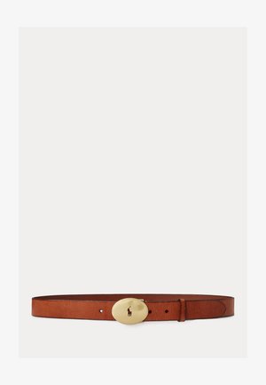 Polo Ralph Lauren POLO ID OVAL-BUCKLE VACHETTA BELT - Riem - brown
