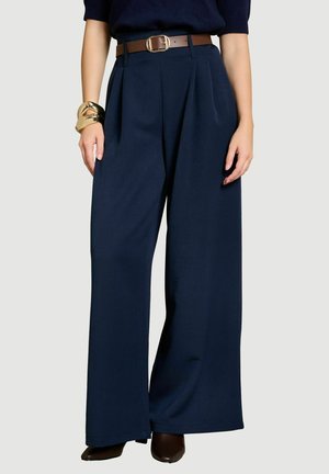 LolaLiza, ELEGANT WIDE-LEG TROUSERS ELEGANT WIDE-LEG TROUSERS - Trousers - navy basic